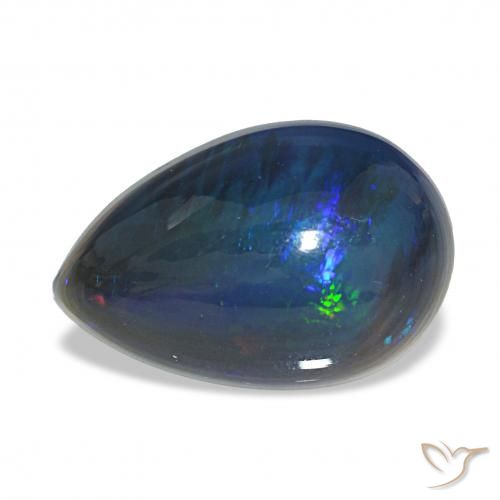 Opale nero Multicolore naturale da 4.65 ct, Forma a pera, Traslucido
