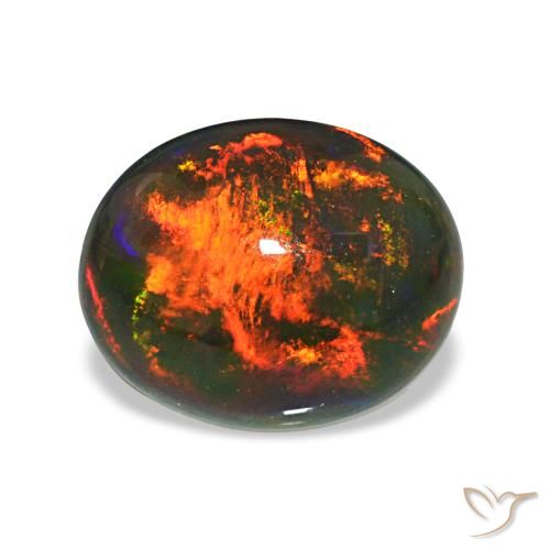 Opale nero Multicolore naturale da 2.46 ct, Ovale, Opaco