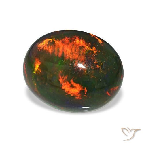 Opale nero Multicolore naturale da 2.46 ct, Ovale, Opaco