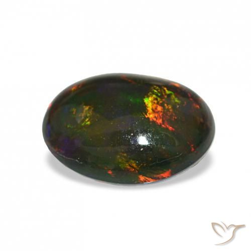 Opale nero Multicolore naturale da 2.46 ct, Ovale, Opaco