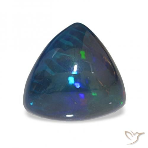 Opale nero Multicolore naturale da 4.01 ct, Taglio trillion, Opaco