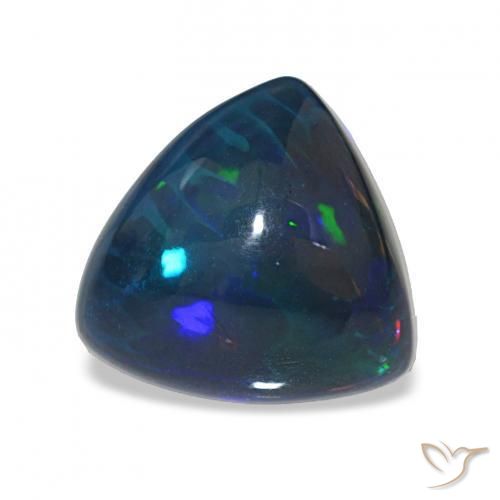 Opale nero Multicolore naturale da 4.01 ct, Taglio trillion, Opaco