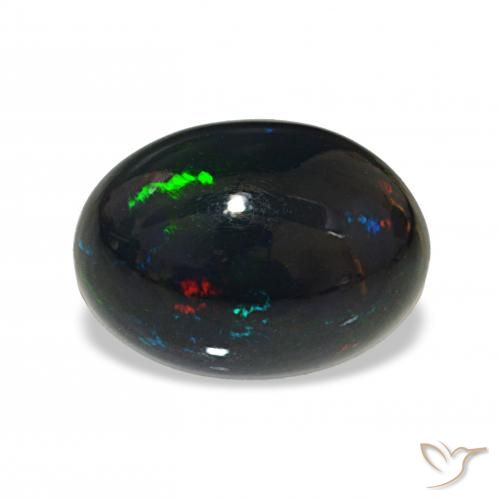 2.44ct Multicolore Opale nero, Ovale, Opaco