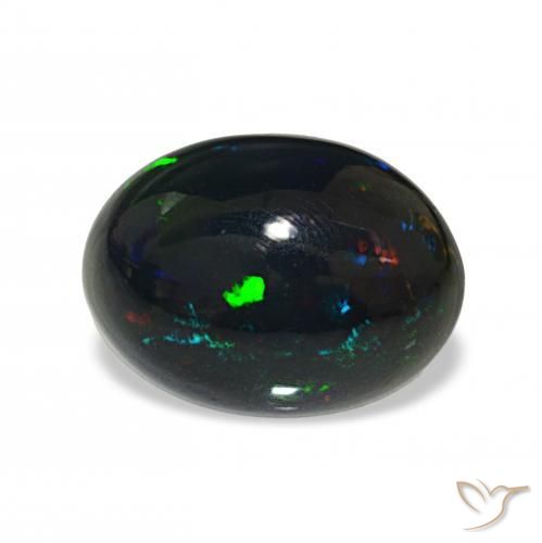 Opale nero Multicolore naturale da 2.44 ct, Taglio ovale, Opaco