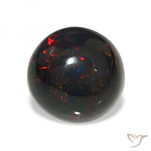 Opale nero Multicolore naturale da 3.82 ct, Rotondo, Opaco