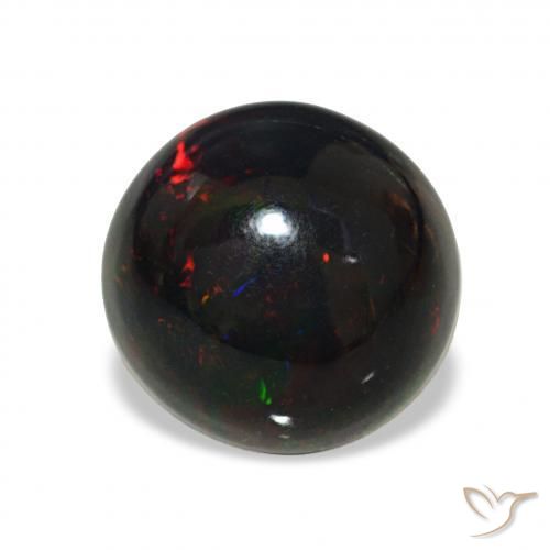 Opale nero Multicolore naturale da 3.82 ct, Rotondo, Opaco