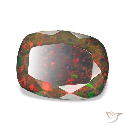 Opale nero Multicolore naturale da 0.90 ct, Taglio a cuscino, Opaco