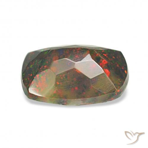 Opale nero Multicolore naturale da 0.90 ct, Taglio a cuscino, Opaco