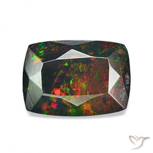1.08ct Multicolore Opale nero, Cuscino, Opaco