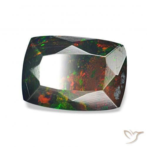 Opale nero Multicolore naturale da 1.08 ct, Cuscino, Opaco