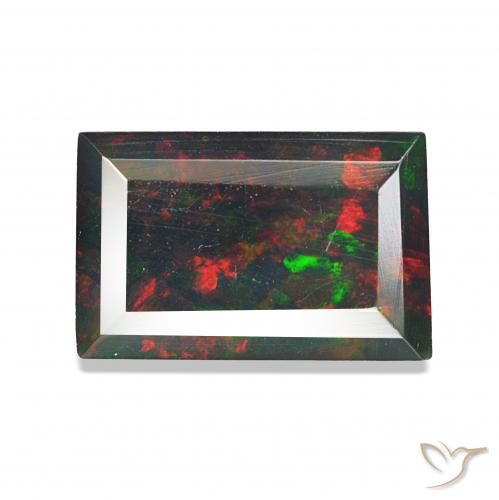 Opale nero Multicolore naturale da 1.30 ct, Taglio a baguette, Opaco