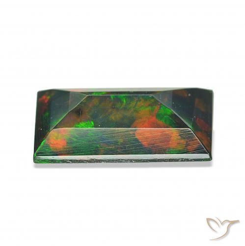 Opale nero Multicolore naturale da 1.30 ct, Taglio a baguette, Opaco