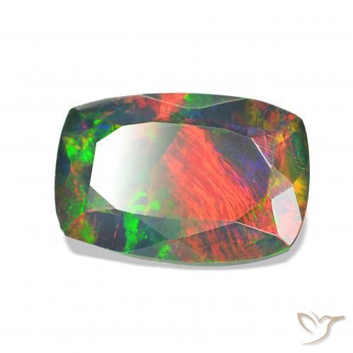 Opale nero Multicolore naturale da 1.20 ct, Cuscino, Opaco