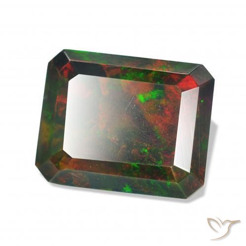 Opale nero Multicolore naturale da 1.59 ct, Ottagonale / Taglio smeraldo, Opaco