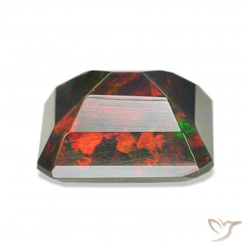 Opale nero Multicolore naturale da 1.59 ct, Ottagonale / Taglio smeraldo, Opaco