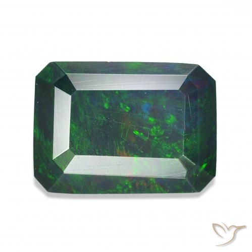 Opale nero Multicolore naturale da 0.97 ct, Ottagonale / Taglio smeraldo, Opaco