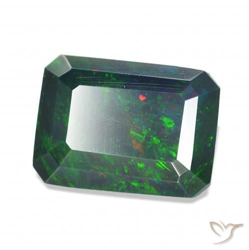 Opale nero Multicolore naturale da 0.97 ct, Ottagonale / Taglio smeraldo, Opaco