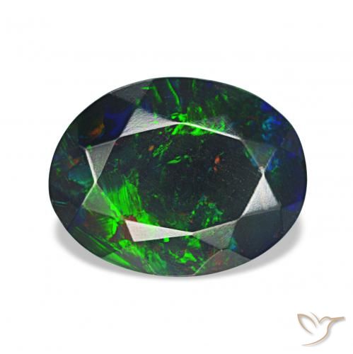 1.55ct Multicolore Opale nero, Ovale, Opaco