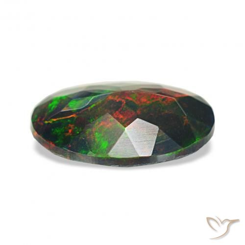 Opale nero Multicolore naturale da 0.90 ct, Ovale, Opaco