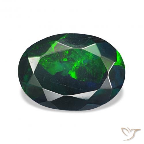 Opale nero Multicolore naturale da 0.98 ct, Ovale, Opaco