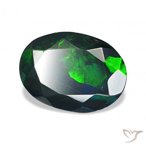 Opale nero Multicolore naturale da 0.98 ct, Ovale, Opaco