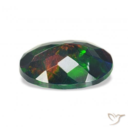 Opale nero Multicolore naturale da 0.98 ct, Ovale, Opaco