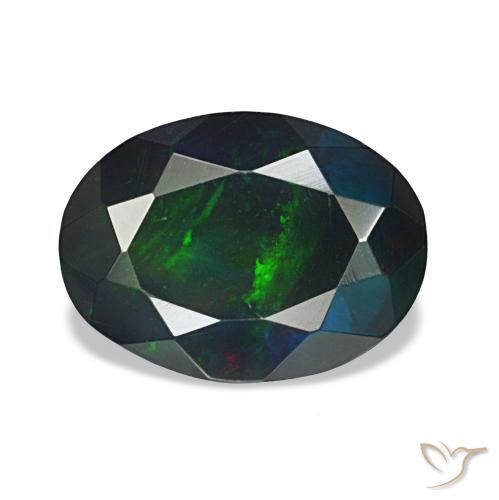 Opale nero Multicolore naturale da 1.36 ct, Ovale, Opaco