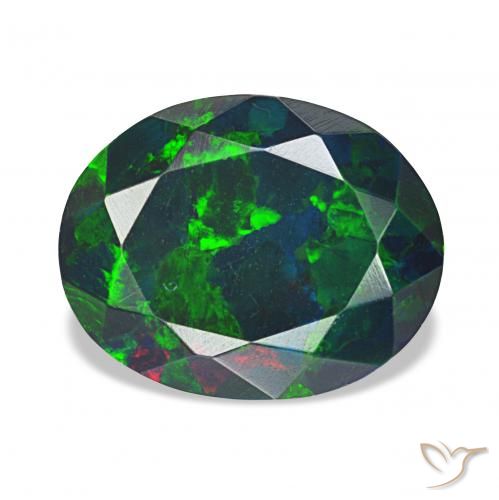 Opale nero Multicolore naturale da 1.76 ct, Ovale, Opaco