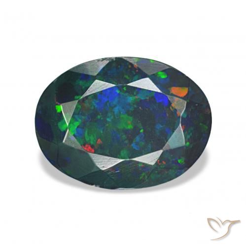 1.16ct Multicolore Opale nero, Ovale, Opaco