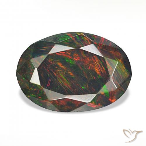 1.40ct Multicolore Opale nero, Ovale, Opaco