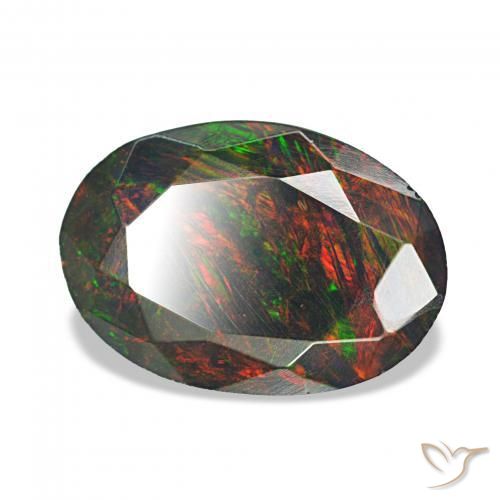 Opale nero Multicolore naturale da 1.40 ct, Ovale, Opaco