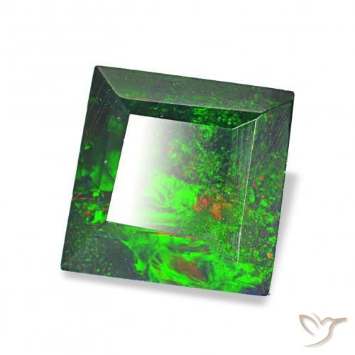 Opale nero Multicolore naturale da 1.00 ct, Quadrato, Opaco