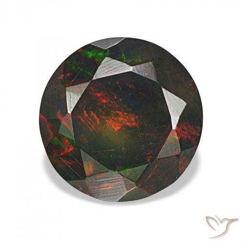 1.30ct Multicolore Opale nero, Rotondo, Opaco