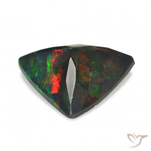 Opale nero Multicolore naturale da 1.30 ct, Taglio trillion, Opaco
