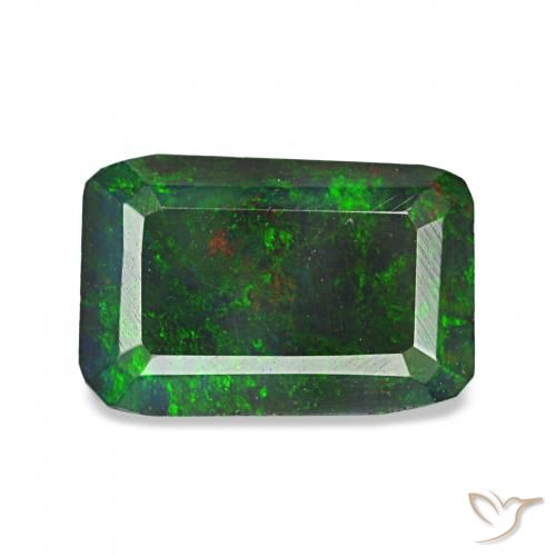 Opale nero Multicolore naturale da 0.89 ct, Ottagonale / Taglio smeraldo, Opaco