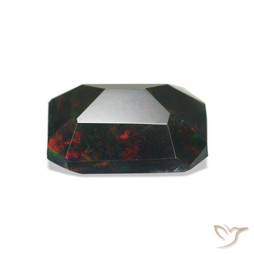 Opale nero Multicolore naturale da 0.99 ct, Ottagonale / Taglio smeraldo, Opaco