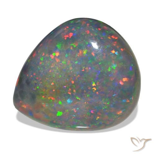 47.99ct Multicolore Opale nero Pietre preziose, Forma a pera, Opaco