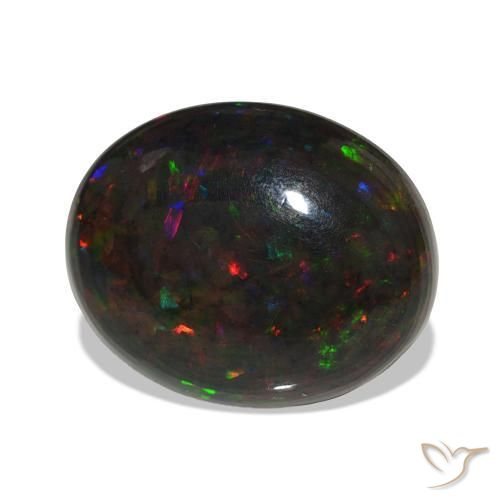 Opale nero Multicolore naturale da 13.53 ct, Ovale, Opaco