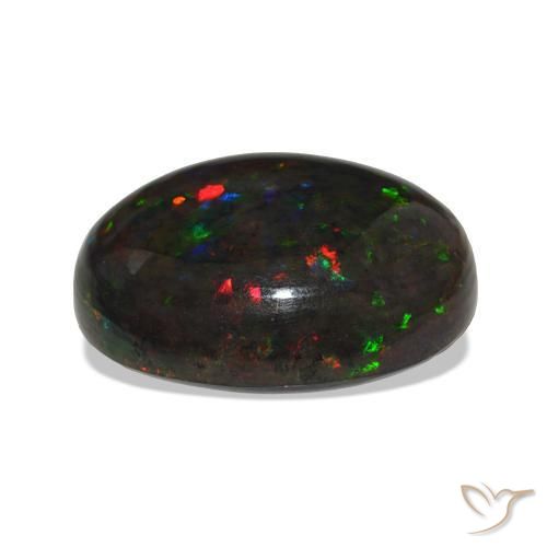 Opale nero Multicolore naturale da 13.53 ct, Ovale, Opaco