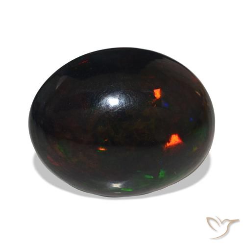 Opale nero Multicolore naturale da 9.65 ct, Ovale, Opaco