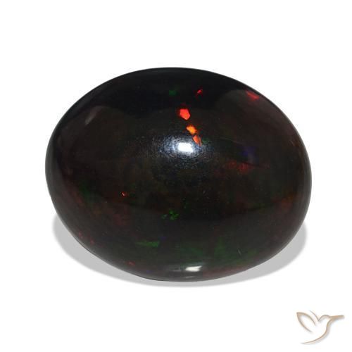 Opale nero Multicolore naturale da 9.65 ct, Ovale, Opaco