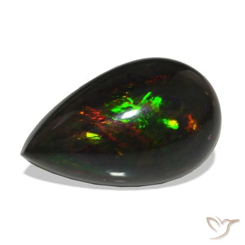 Opale nero Multicolore naturale da 12.50 ct, Forma a pera, Opaco