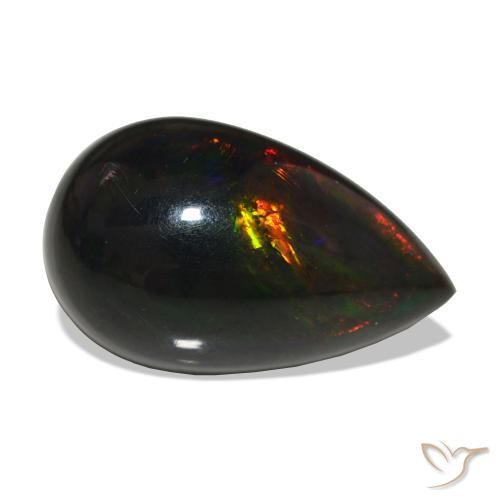 Opale nero Multicolore naturale da 12.50 ct, Forma a pera, Opaco