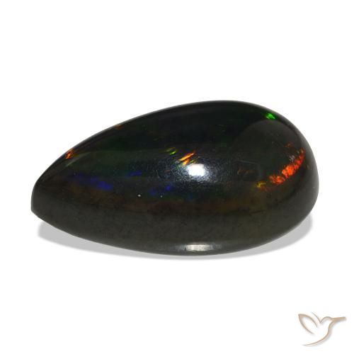 Opale nero Multicolore naturale da 12.50 ct, Forma a pera, Opaco