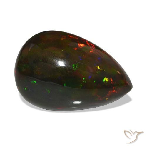 Opale nero Multicolore naturale da 11.76 ct, Forma a pera, Opaco