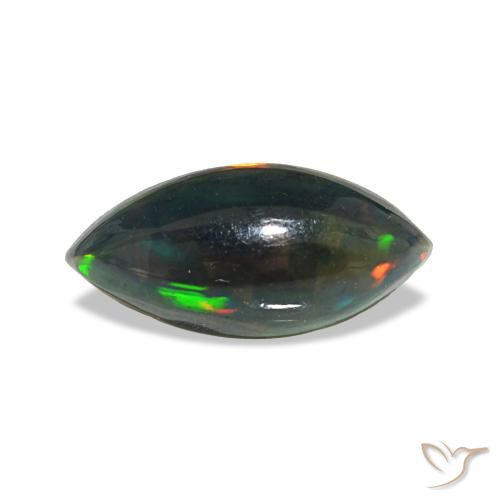 Opale nero naturale multicolore da 0,64 ct, marchesa, traslucido