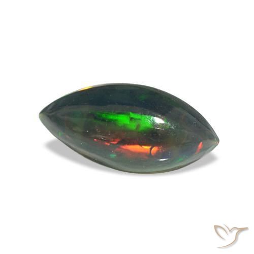 Opale nero naturale multicolore da 0,64 ct, marchesa, traslucido