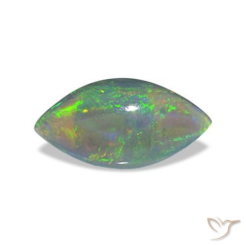 0.56ct multicolore opale nero, marchesa, traslucido