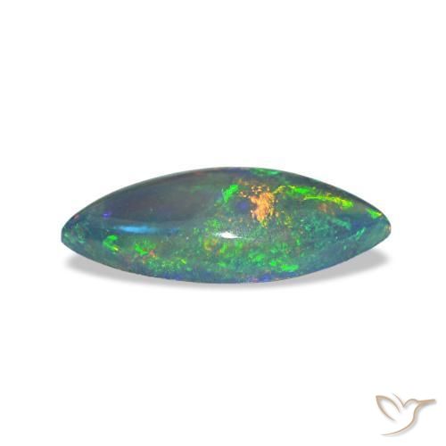 Opale nero naturale multicolore da 0,56 ct, marchesa, traslucido