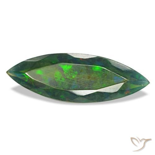 Opale nero naturale multicolore da 2,17 ct, marchesa, traslucido